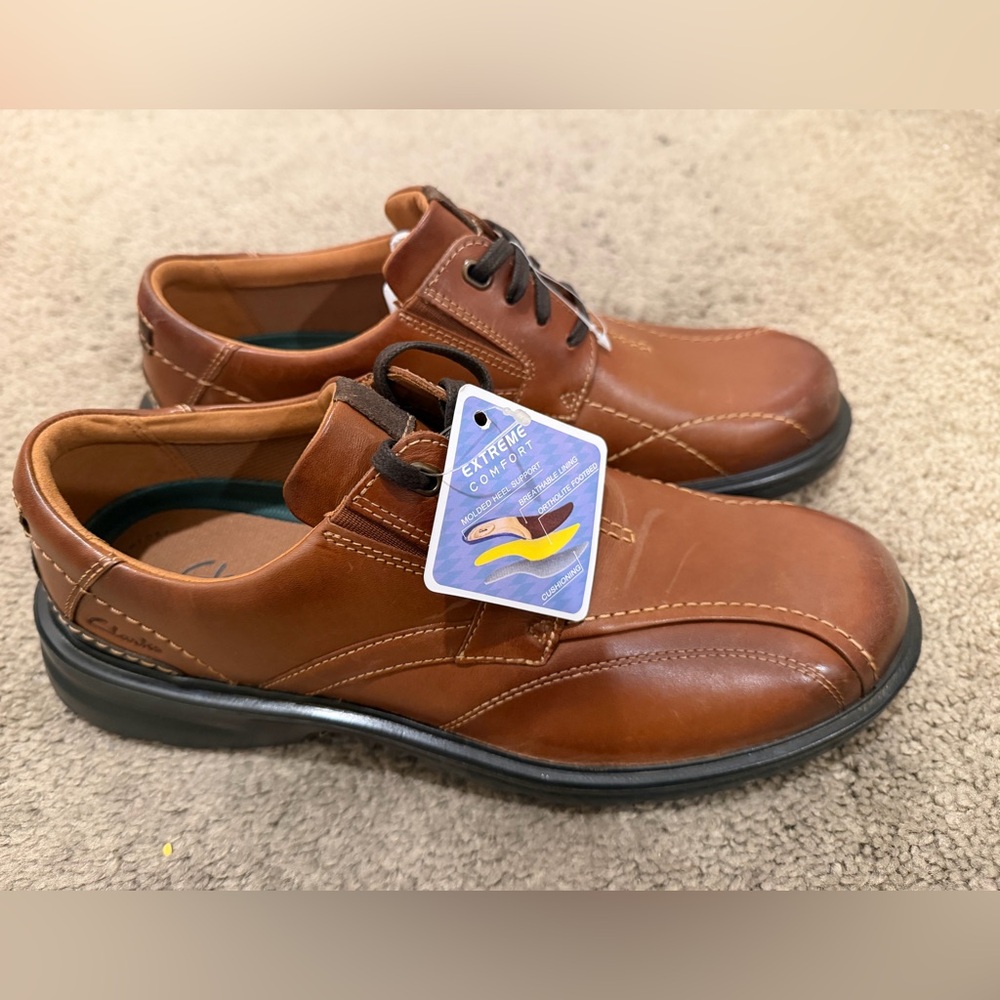 “New”Men's Brown Leather Shoes size11